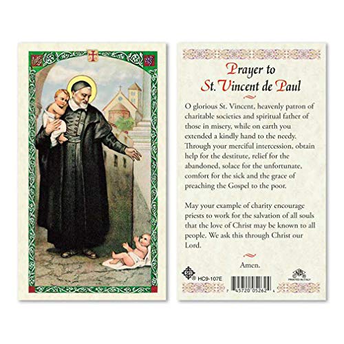 Laminated Holy Card - St. Vincent De Paul (Card)