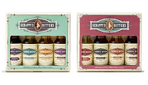 Scrappy's The New Classic Mini Set - Lavender, Cardamom,
Black Lemon and Orleans (4packs) 0.5 oz, Scrappy's Essentials Mini Set - Orange, Aromatic, Chocolate and Firewater (4packs) 0.5 oz