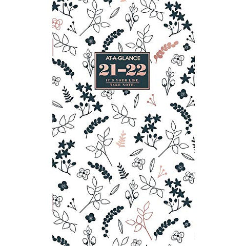 At-a-glance Badge Floral 2 Year Monthly Planner, 24 Months, January Start, 3 1/2" X 6"