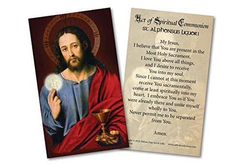 Spiritual Communion Laminated Spanish Holy Card (Card) (not in pricelist)