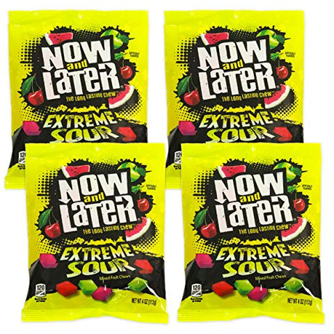 Now and Later Extreme Sour Assorted Peg Bag 4 oz