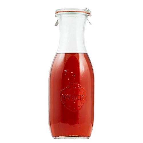 1 L Juice Jar w/ glass lid, ring, & 2 clamps, 35.9oz