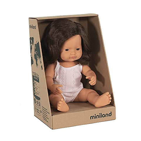 Baby Doll Caucasian Brunette Girl 15"