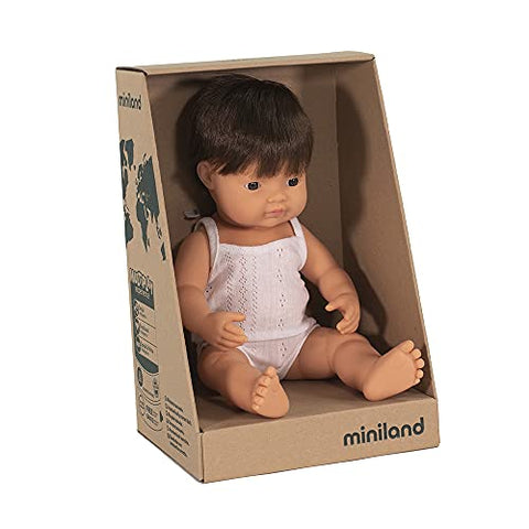 Baby Doll Caucasian Brunette Boy 15"