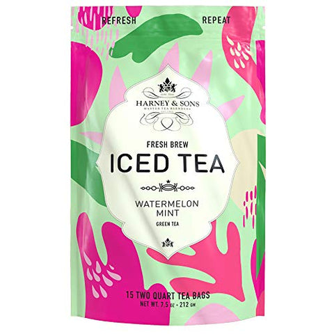 Large Fresh Brew Iced Tea Pouches - Flavored Green Tea, Watermelon Mint (15ct)