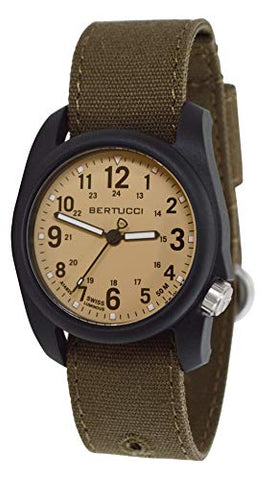 DX3 Canvas, Patrol Khaki / Black Case- #285 Bark Comfort Canvas Band