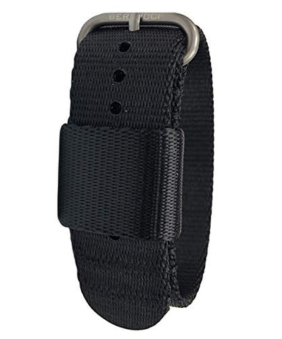 Replacement Band, Black Comfort Webb webbing band w/matte hardware, 7/8" - 22mm size for A-2, A-3, A-6, B-1, D-1 & G-1 Cases
