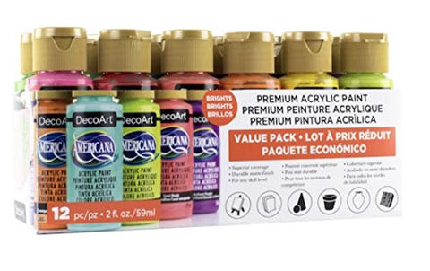 Americana Acrylics 12ct Brights Value Pack