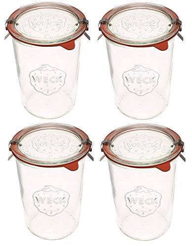¾ L Mold Jar, w/ glass lid, ring & 2 clamps, 28.7oz