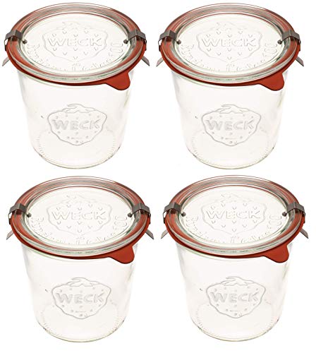 ½ L Mold Jar, w/ glass lid, ring & 2 clamps, 19.6oz