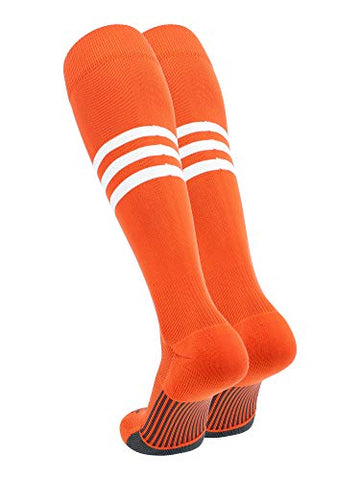 Dugout Series Over-Calf Heel/Toe, Pattern B, Orange–White, Medium
