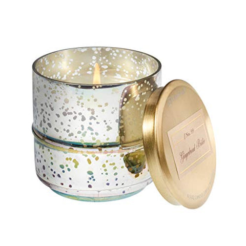 Gingerbread Brulee Sm Metallic Glass Candle w/ lid - 6.5 oz