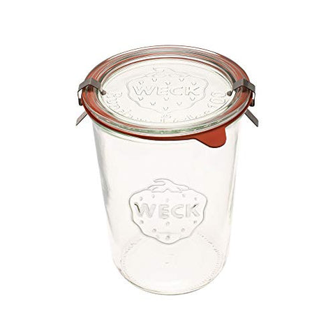 ¾ L Mold Jar, w/ glass lid, ring & 2 clamps, 28.7oz