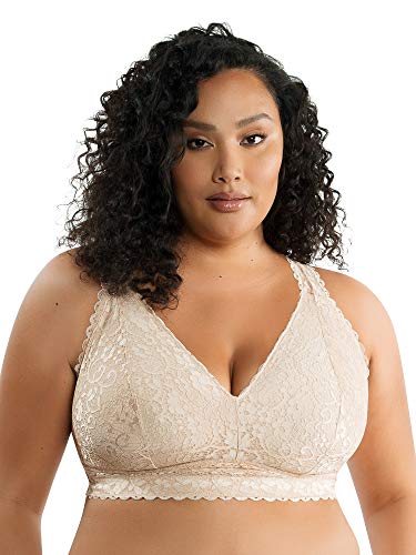 Adriana Wire Free Lace Bralette 38G, Bare