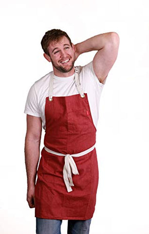 CALDO Linen Apron (Burgundy)