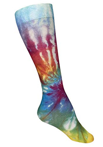 12” Soft Comfort Tie Dye Compression Sock - Rainbow