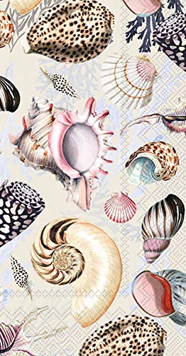 Guest Paper Towel 8.5" x 4.5", Shells of the Sea Nature 16 Count