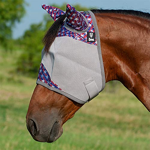 Crusader Fly Mask with Ears, Horse, Freedom