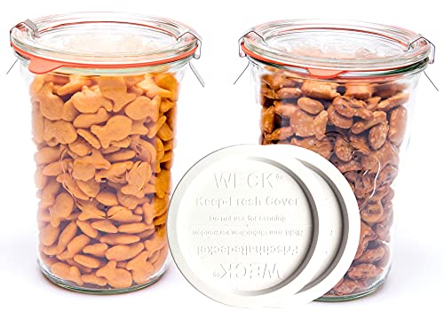 ¾ L Mold Jar, w/ glass lid, ring & 2 clamps, 28.7oz; and
Large Keep-Fresh Covers