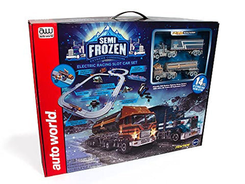 Auto World 14' Semi-Frozen Extreme Conditions Slot Race Set