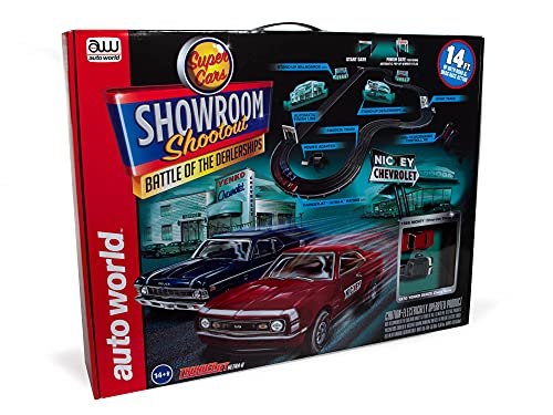 Auto World 14' Showroom Shootout Battle of the Dealerships Slot Race Set