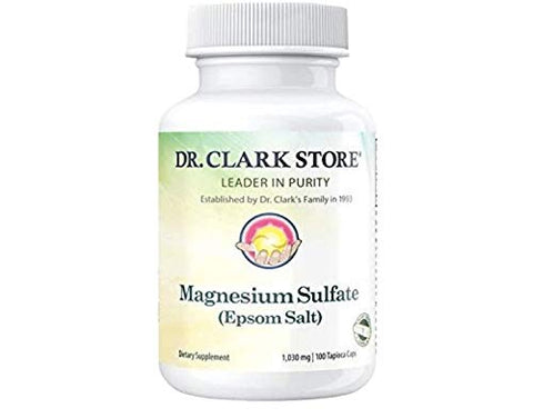 Dr Clark Store Magnesium Sulfate (Epsom Salt), 1030 mg 100 veggie capsules
