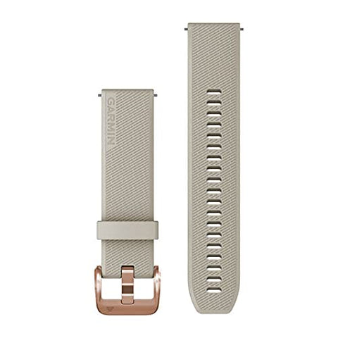 Garmin, Band, Quick Release 20mm, Light Sand Silicone with Rose Gold Hardware
