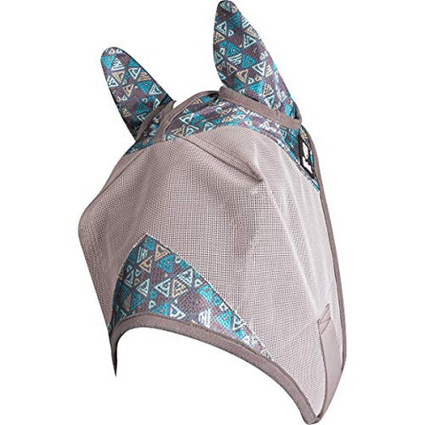 Crusader Standard Fly Mask with Ears, Yearling, Teal Tribal