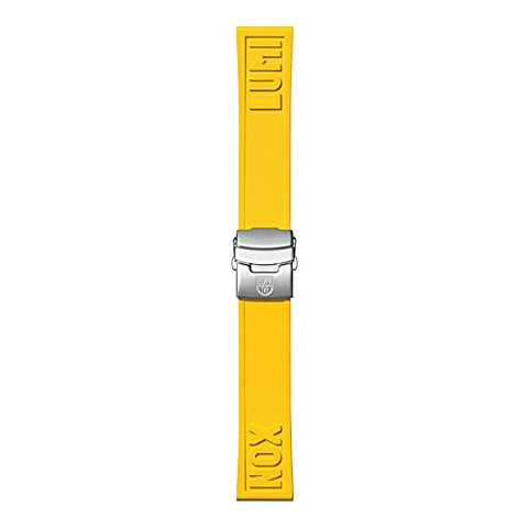Luminox Mens White Rubber Cut-To-Fit Watch Strap - 24mm - Yellow