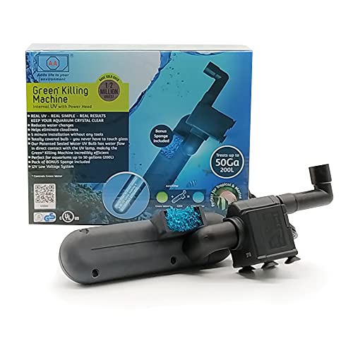 AA GKM9W Internal UV for Aquariums up to 50Ga,Black