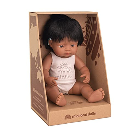 Baby Doll Hispanic Boy with Hearing Aid 15''