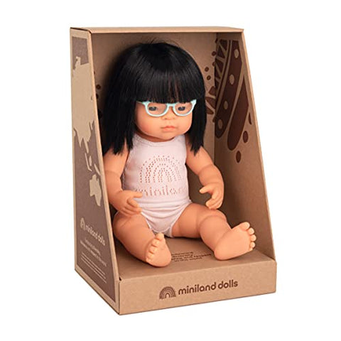 Baby Doll Asian Girl with Glasses 15''