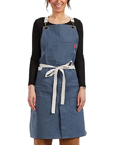 Caldo Split Leg Apron (Dark Blue)